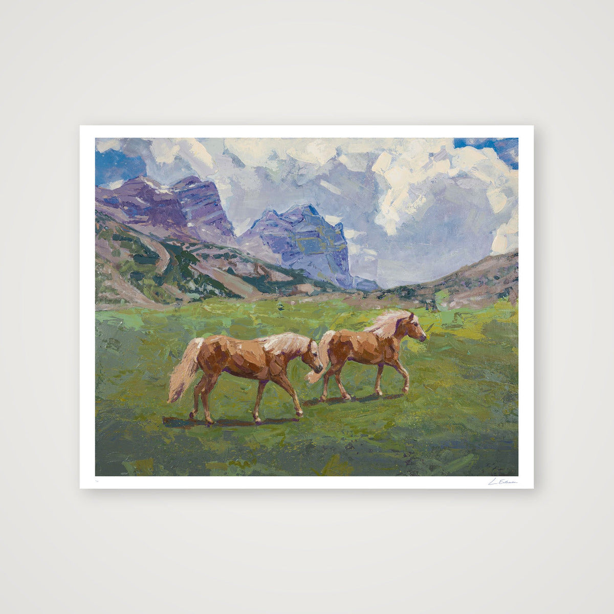 Haflingers — 100×80cm, 39×31" Print only
